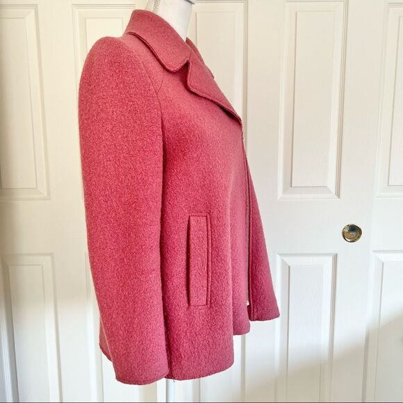 Zara Trafaluc Wool Blend Side Zip Coat Pink Medium - Picture 5 of 9